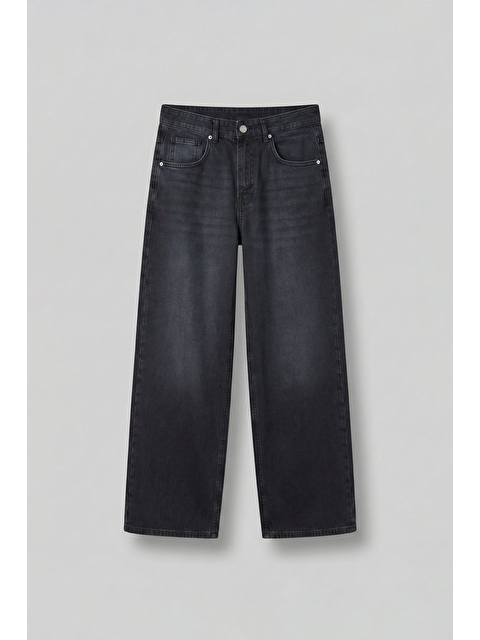 Abluka Online Erkek Süper Baggy Yıkamalı Jean Pantolon Füme - S000522366-33408