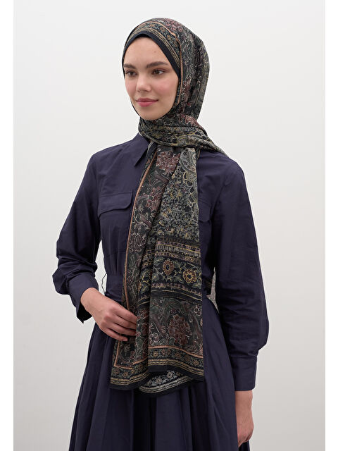 Fresh Scarfs Vanessa Desen Şal Siyah - S000458942-19351