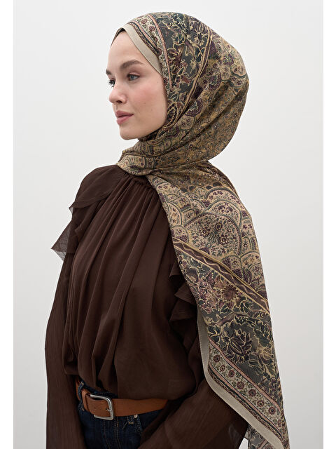 Fresh Scarfs Vanessa Desen Şal Haki - S000458942-18547