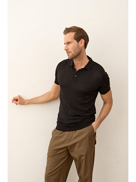 Danger Erkek Çıtçıt Kapamalı Slim-Fit Kalıp Yazlık Triko Tişört - S000165111-19351