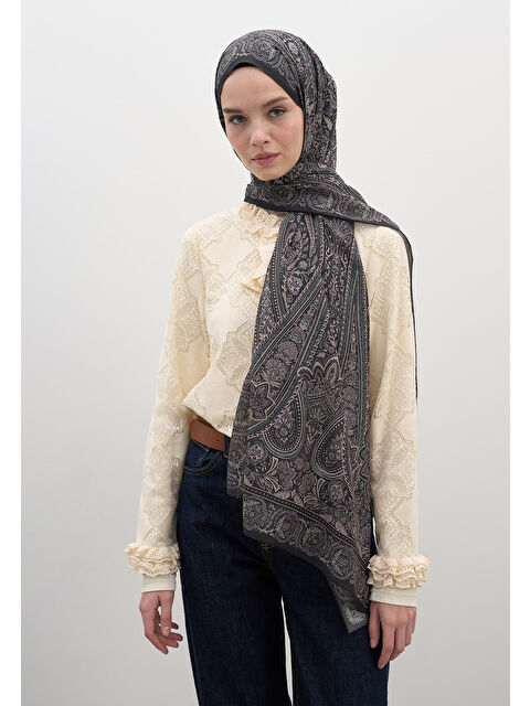 Fresh Scarfs Petra Desen Şal Mürdüm - S000458937-20036