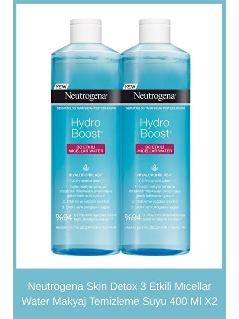 Neutrogena Skin Detox Micellar Water Makyaj Temizleme Suyu 400 Ml X2