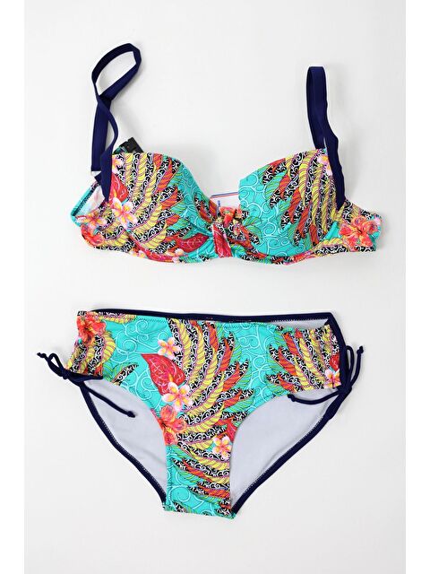 Hazelin Kadın Lacivert  Yüksek Bel Toparlayıcı Bikini Takım HZL24S-LC7015 - S000237934-21164