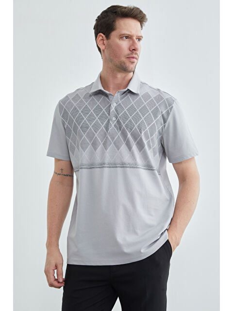 Fullamoda Baklava Desenli Polo Yaka Tişört - S000516459-20600