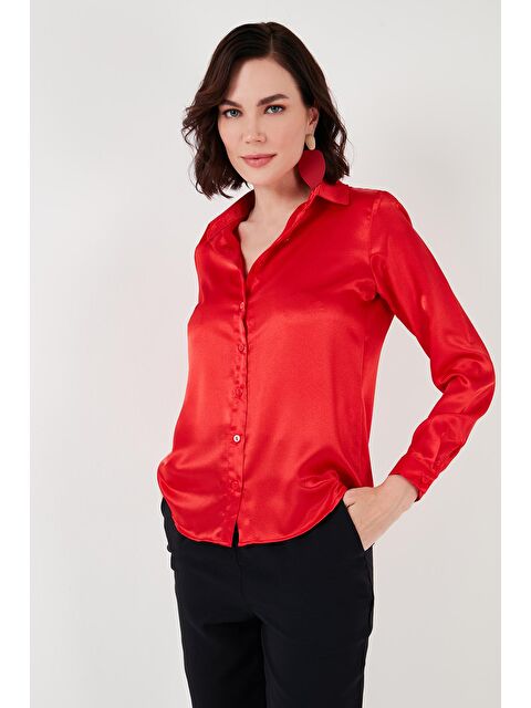 Lela Regular Fit Saten Klasik Gömlek 66939642S4 - S000162606-20045