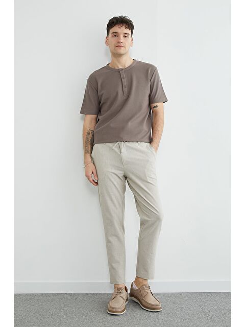 Fullamoda Beli Bağlamalı Dokulu Pantolon - S000522365-19928