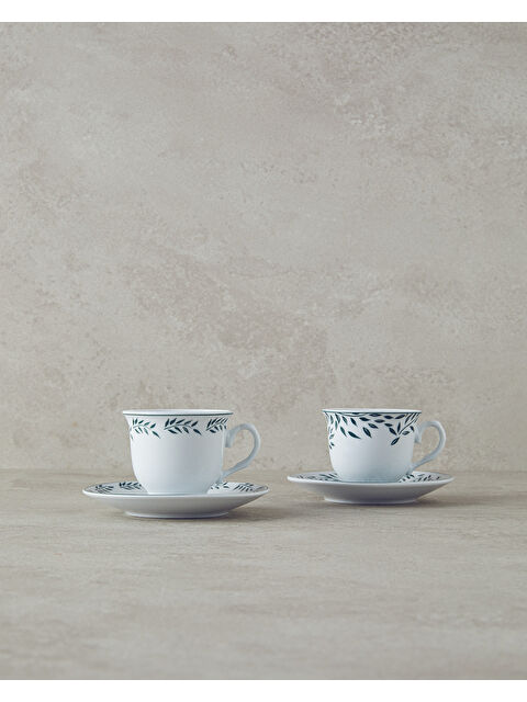 English Home Blatt Porselen Kahve Fincan Takımı 4 Parça 2 Kişilik Yeşil - S000335518-18194