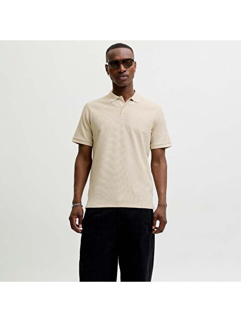 Jack & Jones Austin Erkek Bej Polo Yaka Tişört