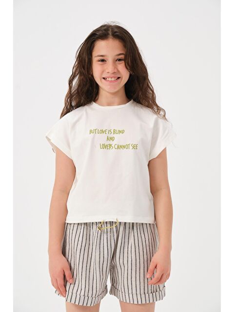 Jazzi·ee Genç Kız Çocuk Yazı Baskılı Tişört - S000315694-1091