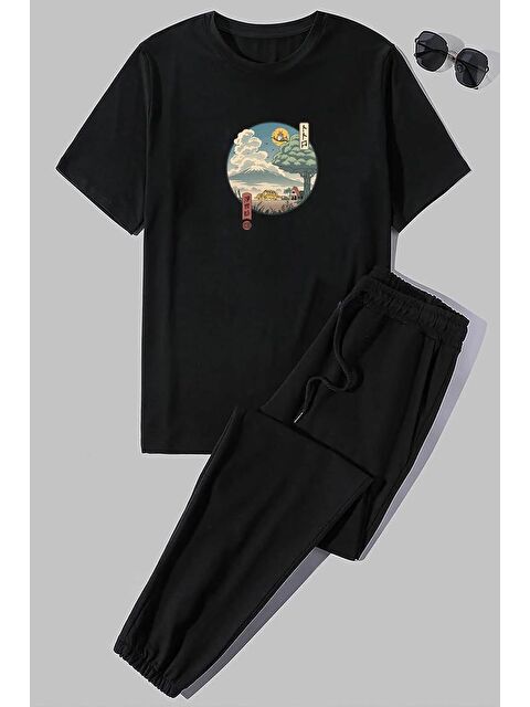 uyguntarz Unisex Neighbor's Ukiyo e Baskılı 2'li Eşofman Takımı - S000240290-19351