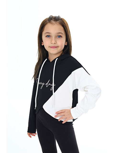 Eftelya Kız Çocuk Crop Kapüşonlu Sweatshirt Px 9332 1 - S000313077-19351