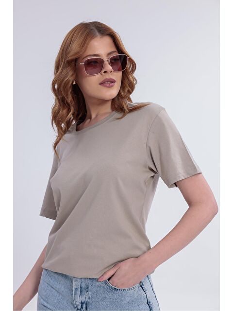 Freemen Kadın Basic Rahat Kalıp Elastanlı 30/1 Süprem Tişört-380 - S000510381-19928