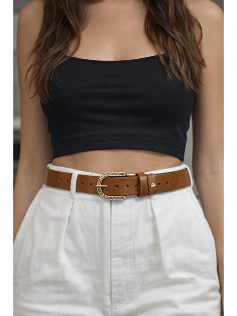 Luminos Butik Sarmal Toka Detaylı Kahve Kemer KMR006 KAHVERENGI