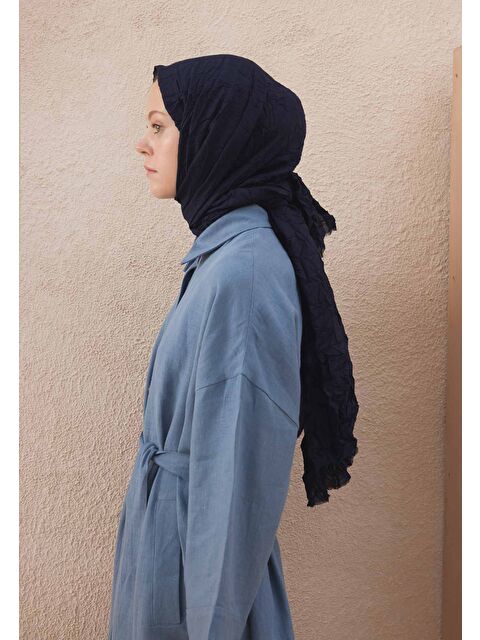 Fresh Scarfs Vual Crash Şal Lacivert - S000420273-21164