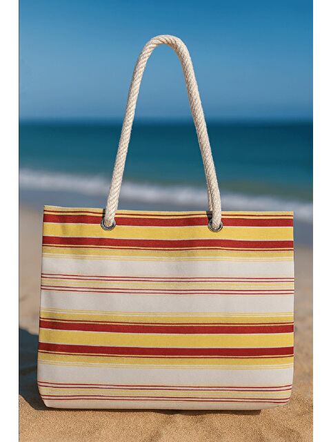 Bagg Sarı Çizgili Plaj Çantası - S000421781-20045