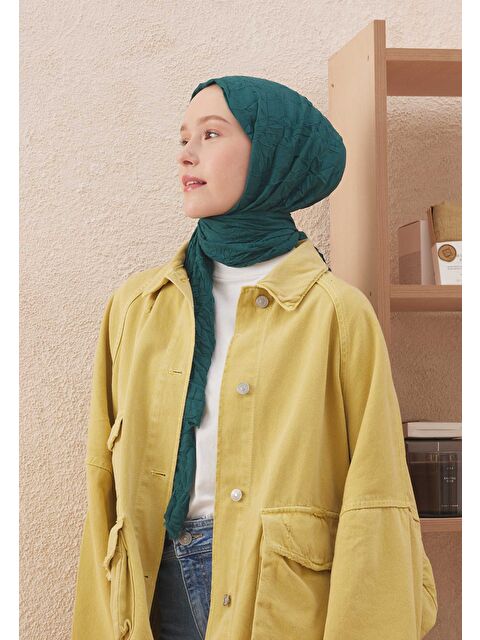 Fresh Scarfs Vual Crash Şal Petrol Yeşili - S000420273-20018