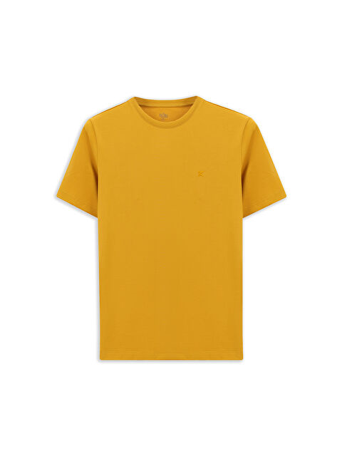 Kiğılı Bisiklet Yaka Slim Fit Dar Kesim Süprem Pamuklu Tişört