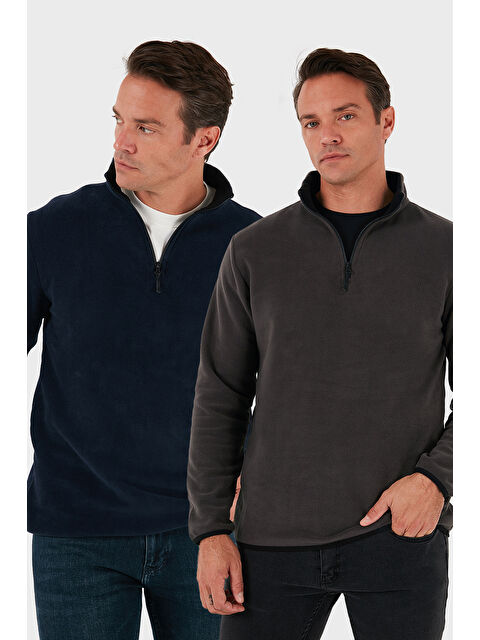 Buratti Slim Fit Yarım Fermuarlı Dik Yaka 2'li Paket Polar 5906003S2 - S000452338-37655