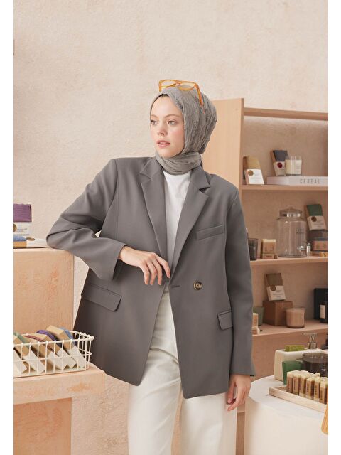 Fresh Scarfs Vual Crash Şal Gümüş - S000420273-18105