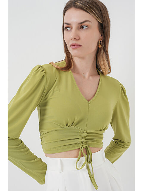 Bigdart 936 Sandy Crop Bluz - E.Yeşil - S000345498-37469