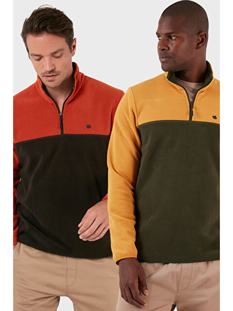 Buratti Regular Fit Anti-Pilling Tüylenme Yapmayan Dik Yaka Şardonlu 2'li Paket Polar 5906016S2 - S000452337-37465