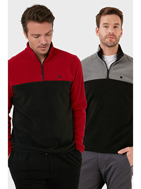 Buratti Regular Fit Anti-Pilling Tüylenme Yapmayan Dik Yaka Şardonlu 2'li Paket Polar 5906016S2 - S000452337-37582