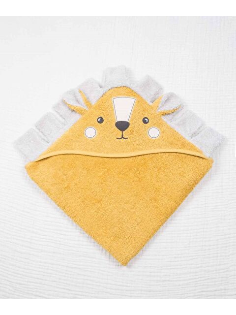 CİGİT Aslan Figürlü Bebek Havlu 75x75 cm Hardal Sarı - S000245494-20074