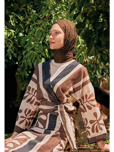 Fresh Scarfs Vual Crash Şal Kahve Çekirdeği - S000420273-1358