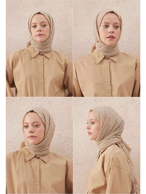 Fresh Scarfs Vual Crash Şal Bej - S000420273-19928