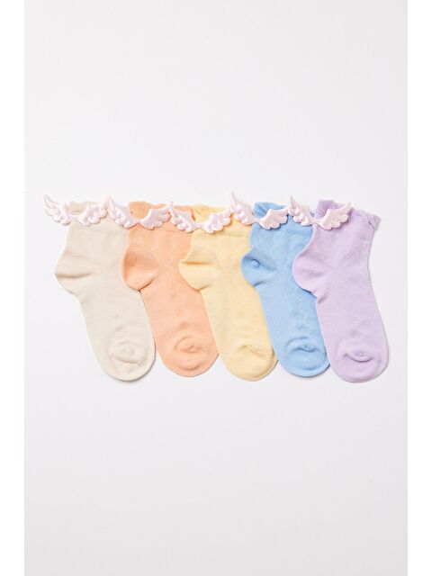 Katia And Bony Kız Çocuk Kanat Aksesuar Detaylı 5'Li Soket Çorap - S000173953-23173