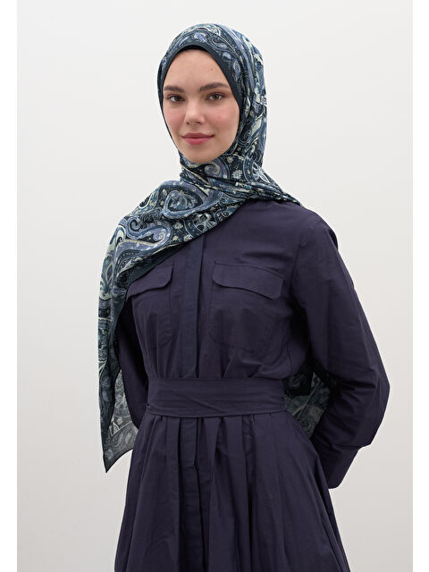 Fresh Scarfs Panthea Desen Şal Lacivert - S000458944-21164