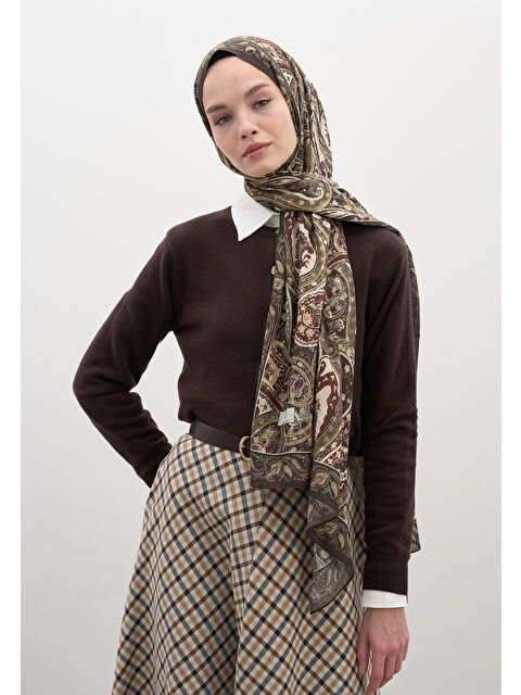 Fresh Scarfs Panthea Desen Şal Haki - S000458944-18547