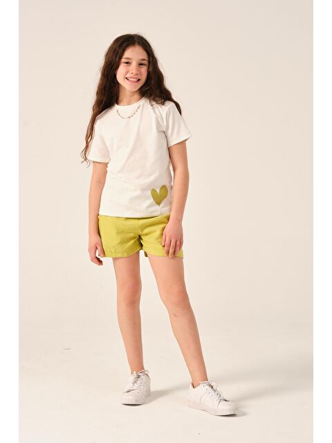 Jazzi·ee Genç Kız Çocuk Zincir Kolye Detaylı Baskılı Tişört - S000315695-1091