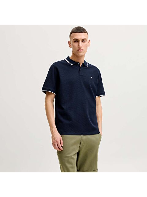 Jack & Jones Austin Erkek Lacivert Polo Yaka Tişört