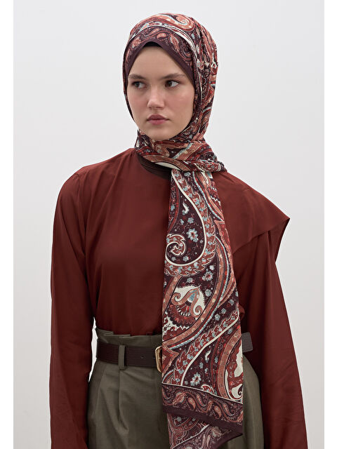 Fresh Scarfs Panthea Desen Şal Kiremit - S000458944-18657