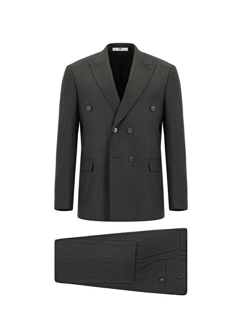 Kiğılı Regular Fit Çizgili Kruvaze Takım Elbise