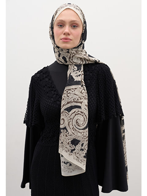 Fresh Scarfs Wıld Paısley Desen Şal Siyah - S000458946-19351