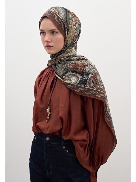 Fresh Scarfs Avery Desen Şal Bakır - S000458945-20015