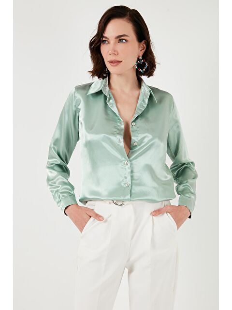 Lela Regular Fit Saten Klasik Gömlek 66939642S4 - S000162606-18194