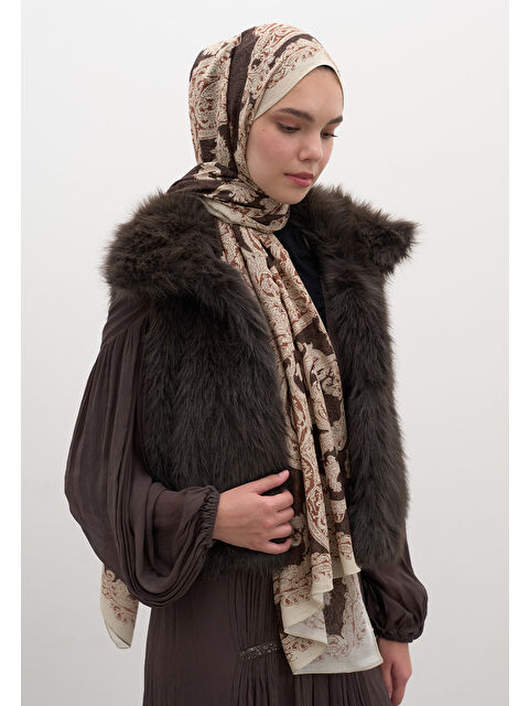 Fresh Scarfs Wıld Paısley Desen Şal Sıcak Kahve - S000458946-19413