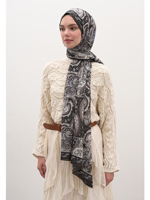 Fresh Scarfs Avery Desen Şal Tozlu Kahve - S000458945-19413