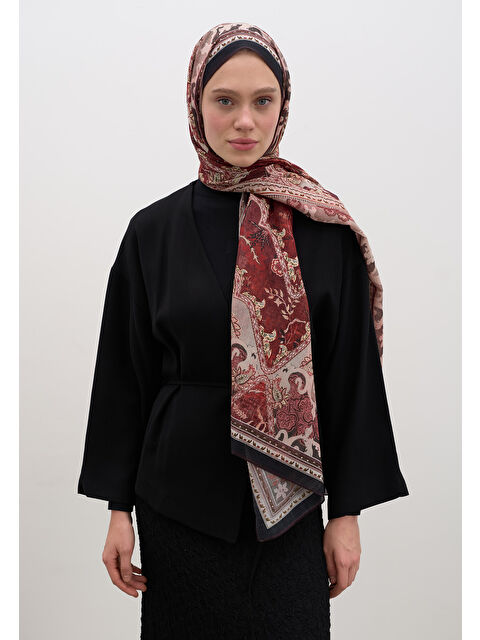 Fresh Scarfs Arıane Desen Şal Kırmızı - S000458947-20045