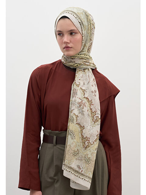 Fresh Scarfs Arıane Desen Şal Soft Yeşil - S000458947-18194