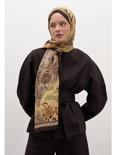 Fresh Scarfs Arıane Desen Şal Acı Kahve - S000458947-28102
