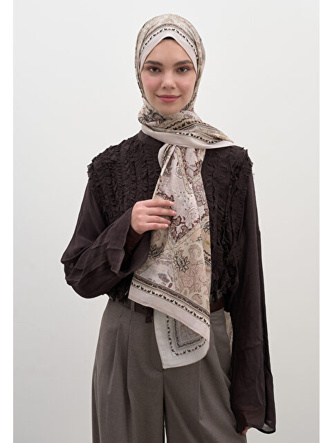 Fresh Scarfs Arıane Desen Şal Bej - S000458947-19928