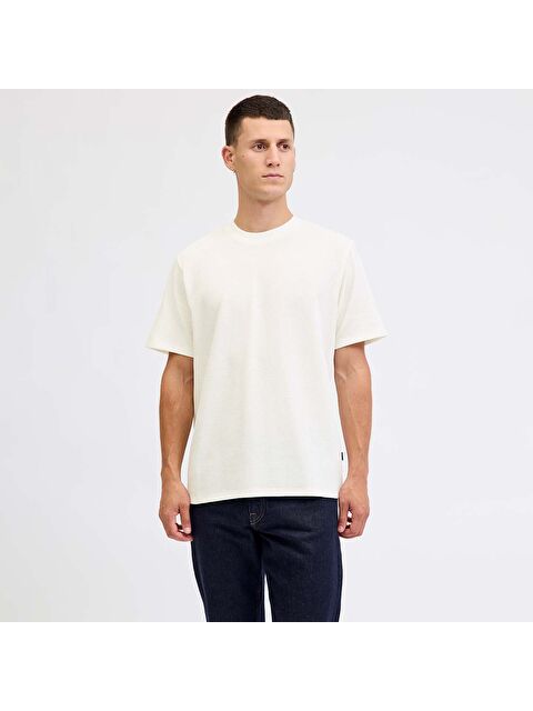 Jack & Jones Blaleo Structure Erkek Beyaz Tişört