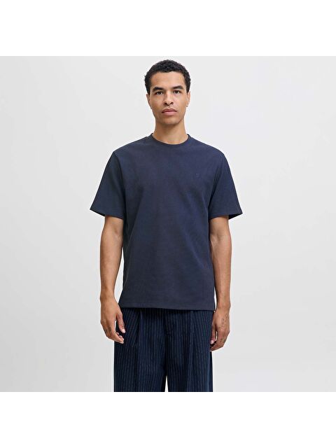 Jack & Jones Blaleo Structure Erkek Lacivert Tişört