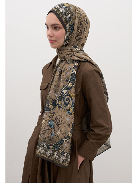 Fresh Scarfs Berthe Desen Şal Haki - S000458948-18547