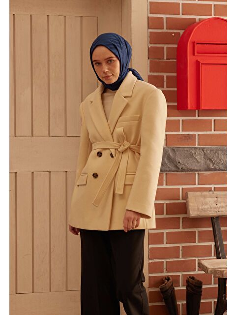 Fresh Scarfs Dublın Jakarlı Şal Gece Mavısı - S000420374-4581