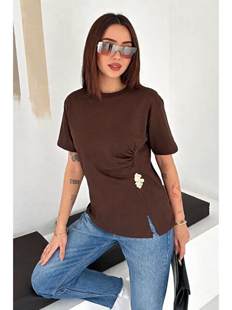 carla10 Ön Büzgü Bağcıklı T-Shirt - S000529301-19413